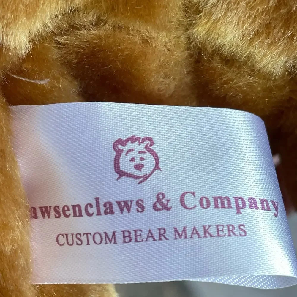 Pawsenclaws Teddy Bear Plush Stuffed Animal Toy Zipper Back Stitched Nose READ